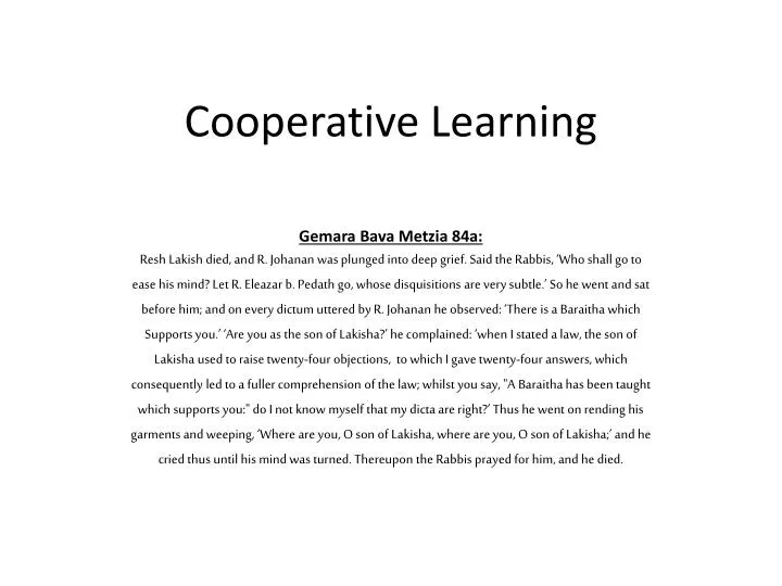 cooperative learning