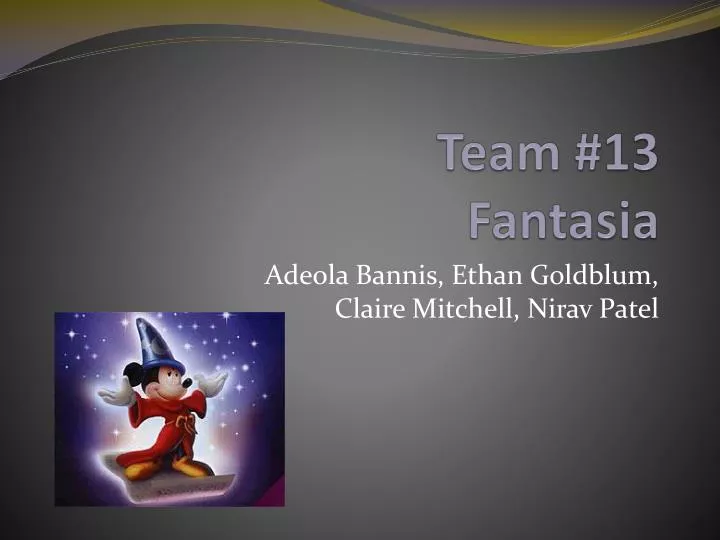 team 13 fantasia