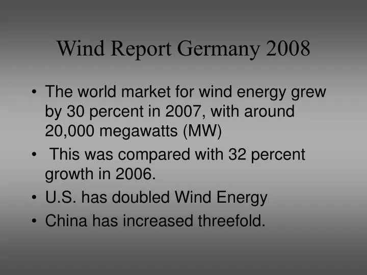 wind report germany 2008