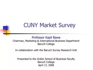CUNY Market Survey