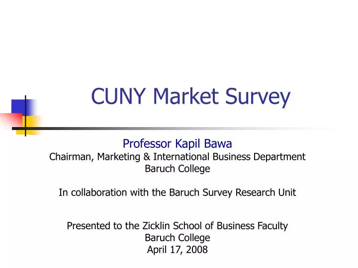 cuny market survey