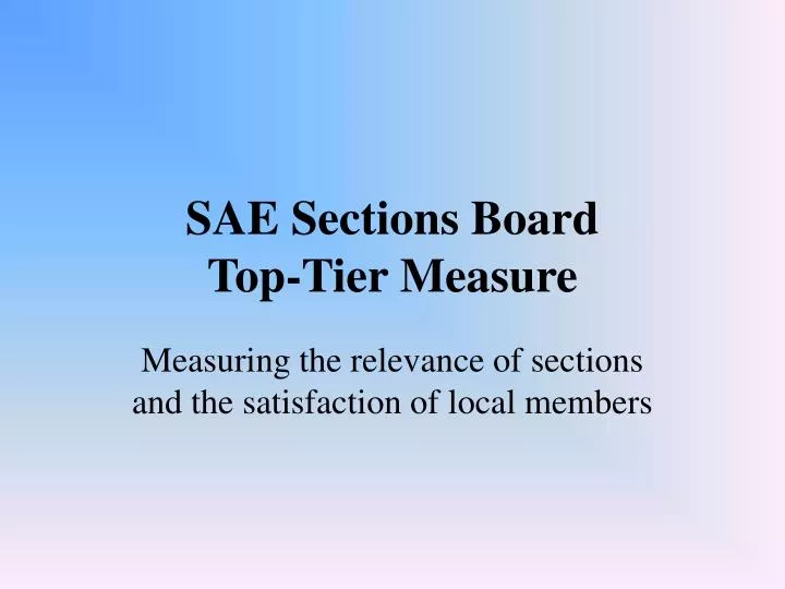 sae sections board top tier measure