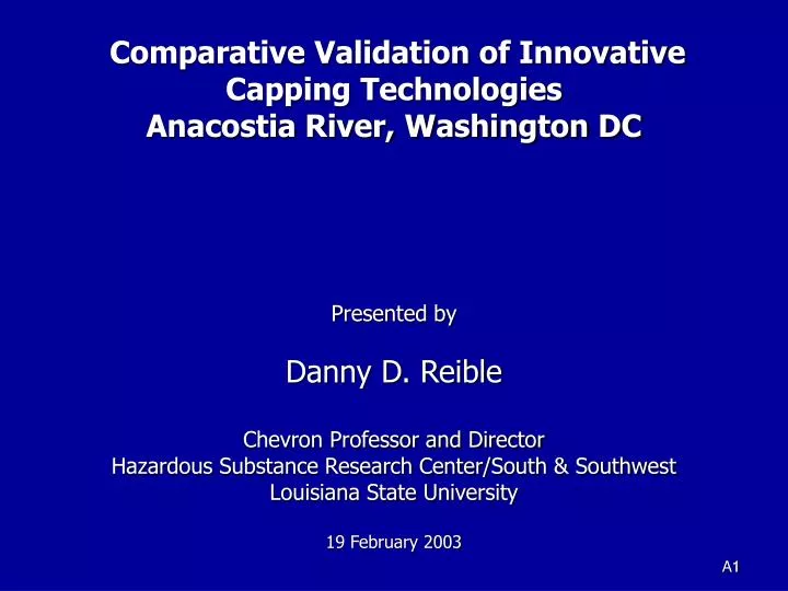 comparative validation of innovative capping technologies anacostia river washington dc