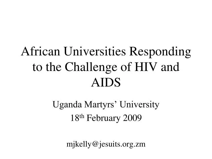 african universities responding to the challenge of hiv and aids