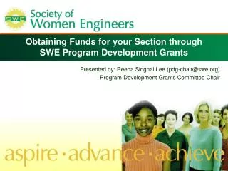 Obtaining Funds for your Section through SWE Program Development Grants