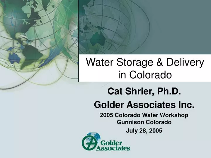 water storage delivery in colorado