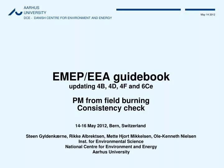 emep eea guidebook updating 4b 4d 4f and 6ce pm from field burning consistency check