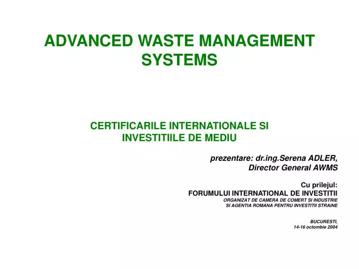 advanced waste management systems