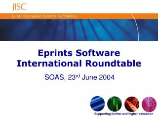 Eprints Software International Roundtable