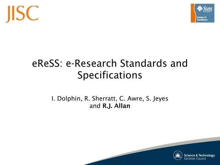 eress e research standards and specifications