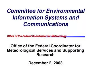 Committee for Environmental Information Systems and Communications