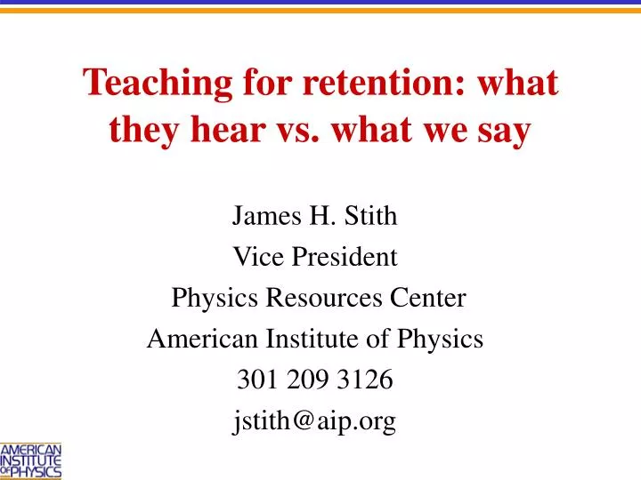 teaching for retention what they hear vs what we say