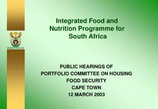 Integrated Food and Nutrition Programme for South Africa