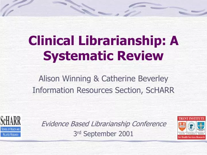 clinical librarianship a systematic review