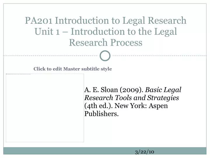 pa201 introduction to legal research unit 1 introduction to the legal research process