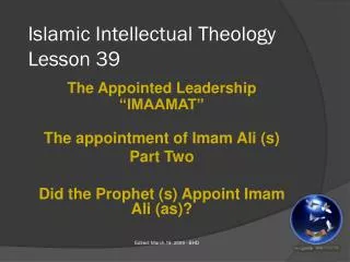 Islamic Intellectual Theology Lesson 39