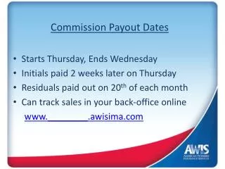 Commission Payout Dates