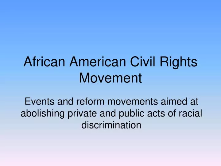 african american civil rights movement