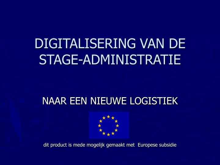 digitalisering van de stage administratie