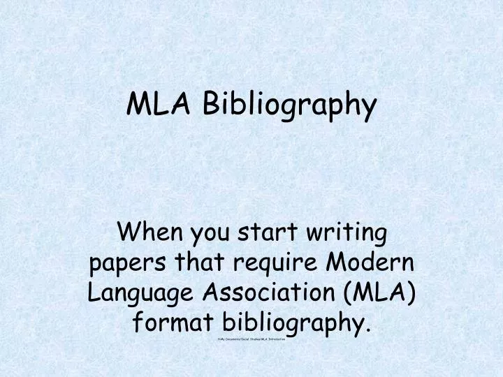 mla bibliography