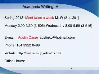 Academic Writing IV