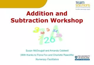 Addition and Subtraction Workshop
