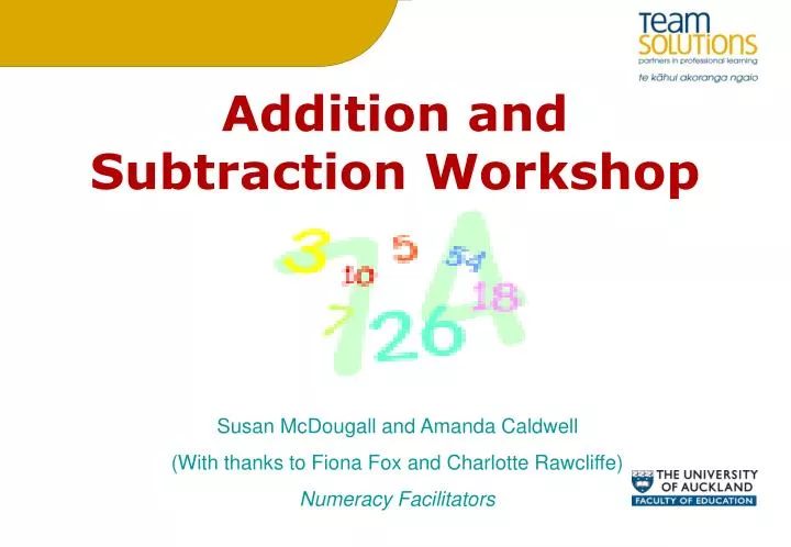 addition and subtraction workshop