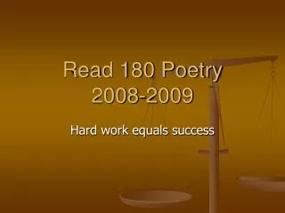 Read 180 Poetry 2008-2009