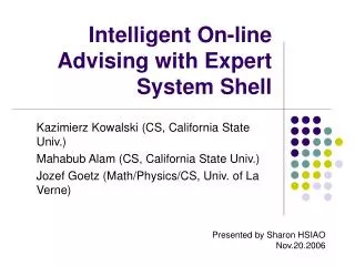 Intelligent On-line Advising with Expert System Shell