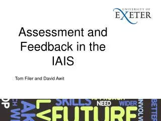 Assessment and Feedback in the IAIS