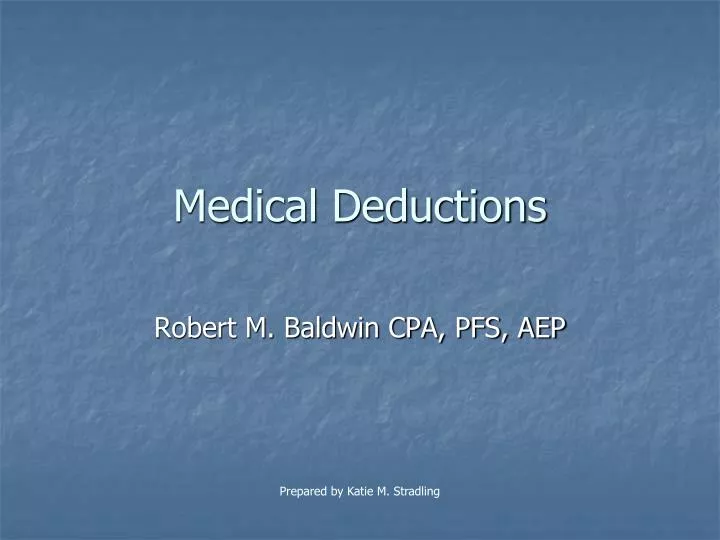 medical deductions