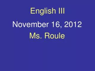 English III