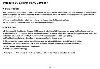 Introduce LG Electronics AC Company