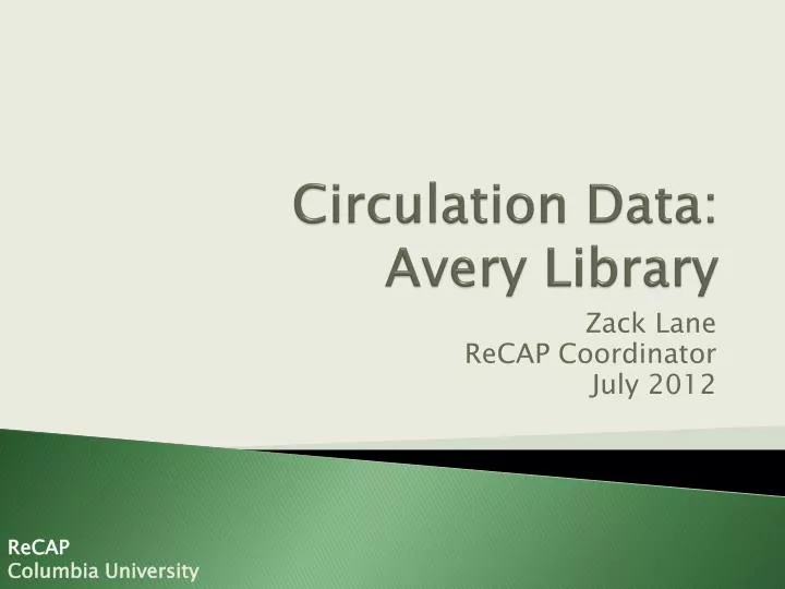 circulation data avery library