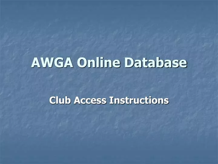 awga online database