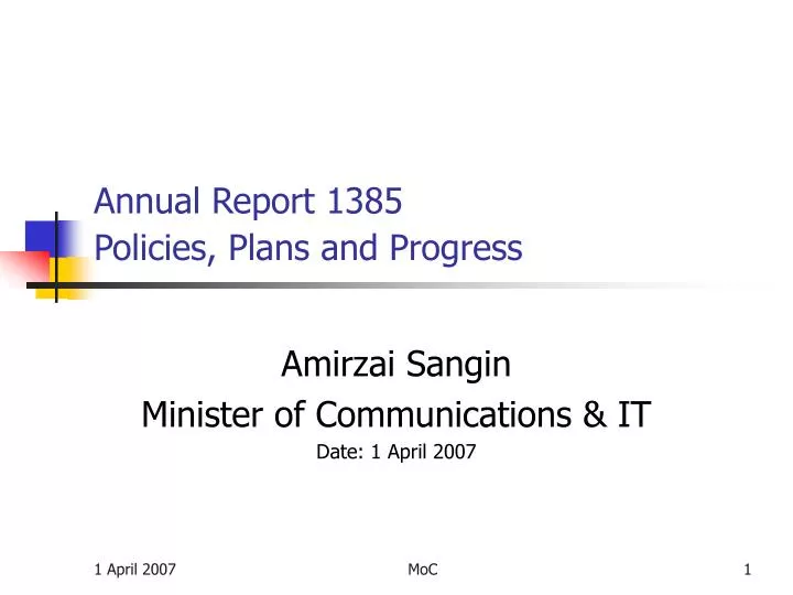 annual report 1385 policies plans and progress