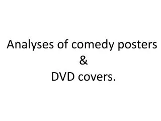 Analyses of comedy posters &amp; DVD covers.
