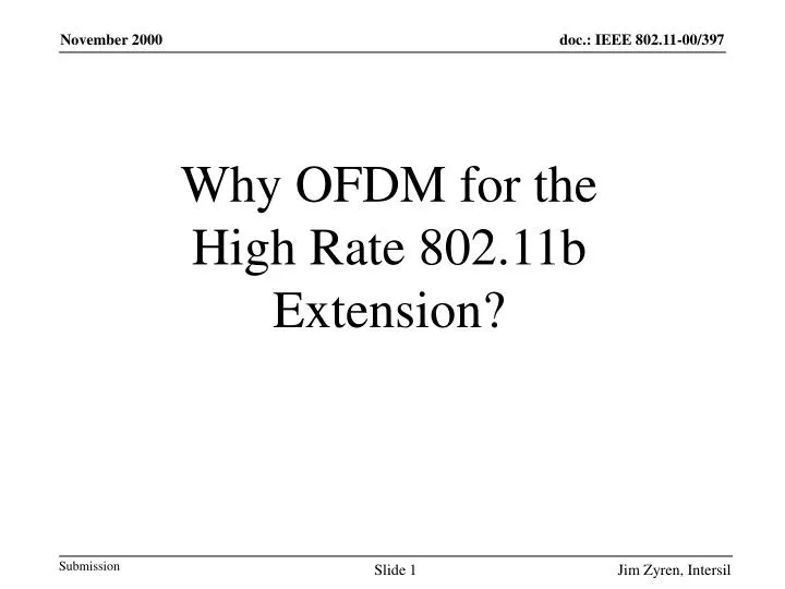 why ofdm for the high rate 802 11b extension