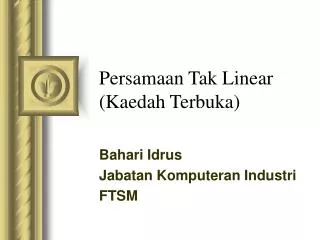 persamaan tak linear kaedah terbuka