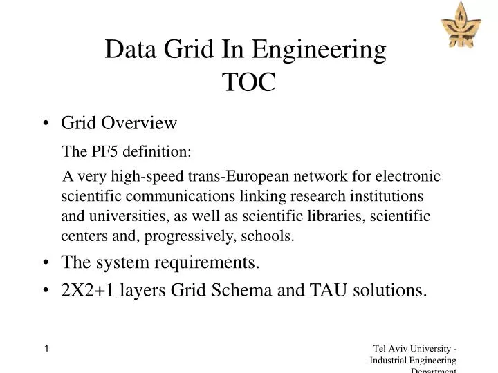 data grid in engineering toc