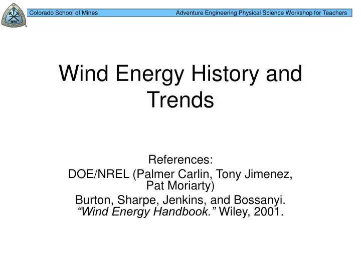 wind energy history and trends