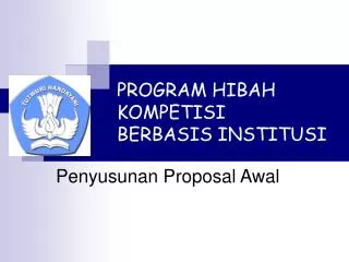 program hibah kompetisi berbasis institusi