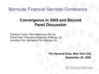 Bermuda Financial Services Conference