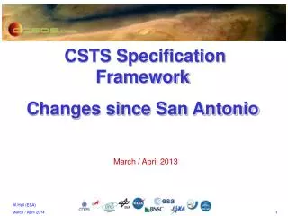 CSTS Specification Framework Changes since San Antonio