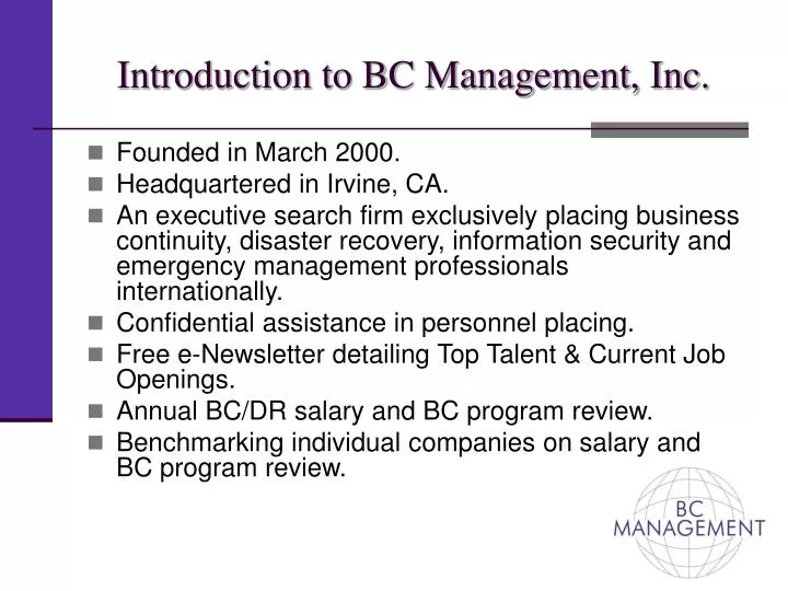 introduction to bc management inc