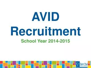 AVID Recruitment School Year 2014-2015