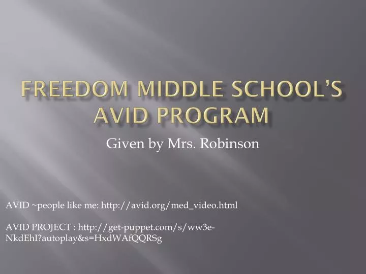 freedom middle school s avid program