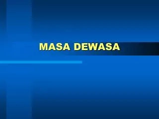 masa dewasa