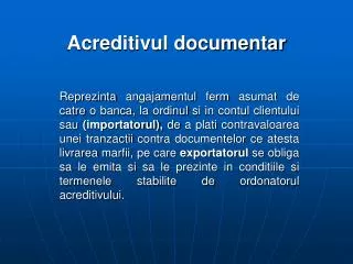 acreditivul documentar