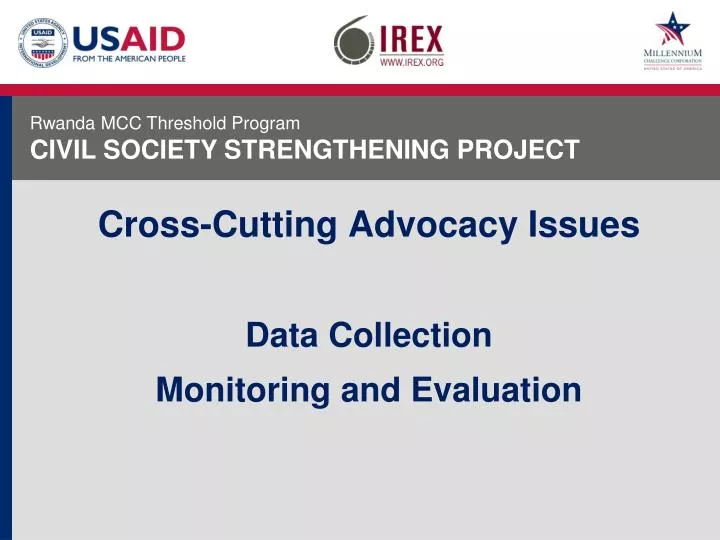 cross cutting advocacy issues data collection monitoring and evaluation